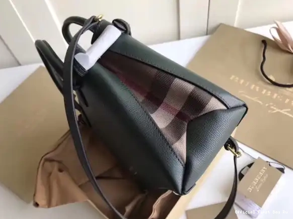 Official First Bag Ru Leather House in Burberry Banner Check and Small The 0529